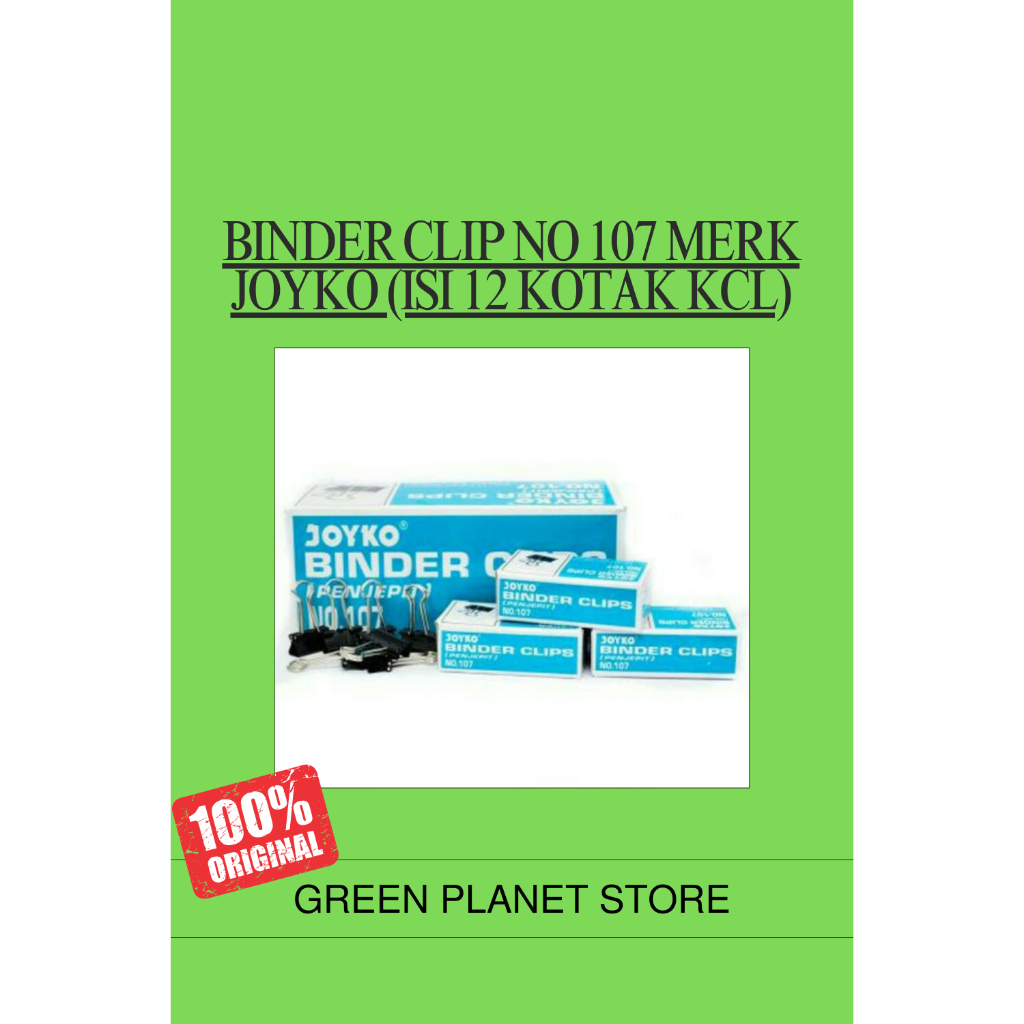 

Binder Clip No 107 Merk Joyko (Isi 12 kotak kcl)