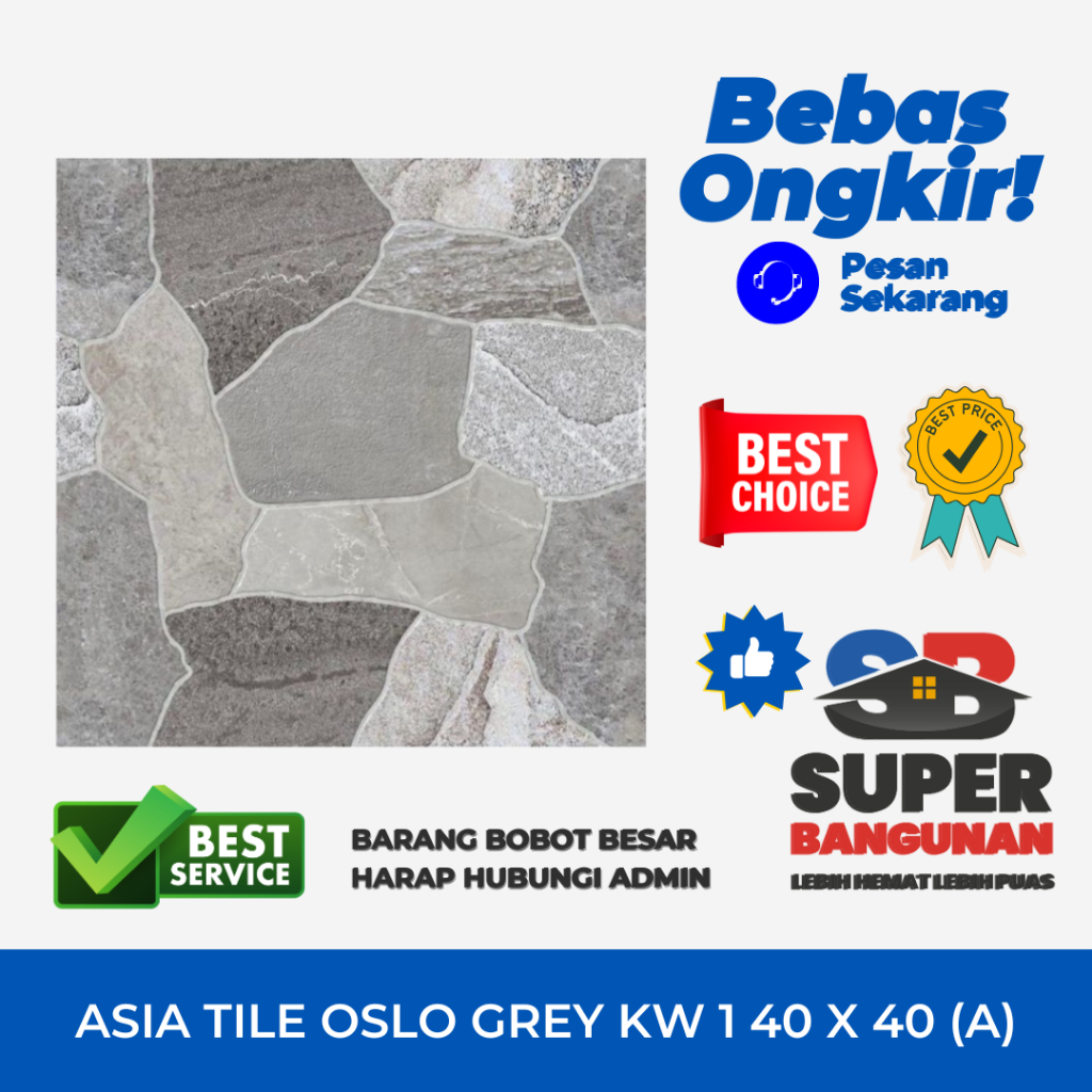 ASIA TILE OSLO GREY KW 1 40 X 40 (A) KERAMIK