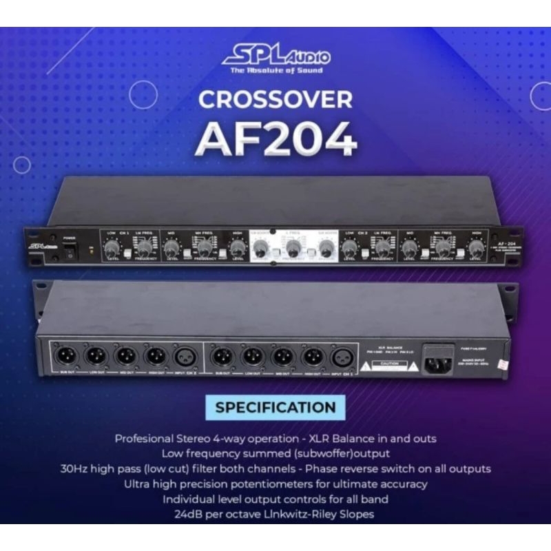 Crossover SPL Audio AF-204 original 4way subwoofer Redy stok