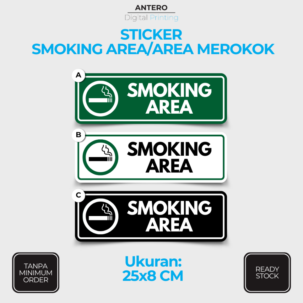 

STIKER SMOKING AREA | STIKER PETUNJUK SMOKING AREA | STIKER VINYL TAHAN AIR