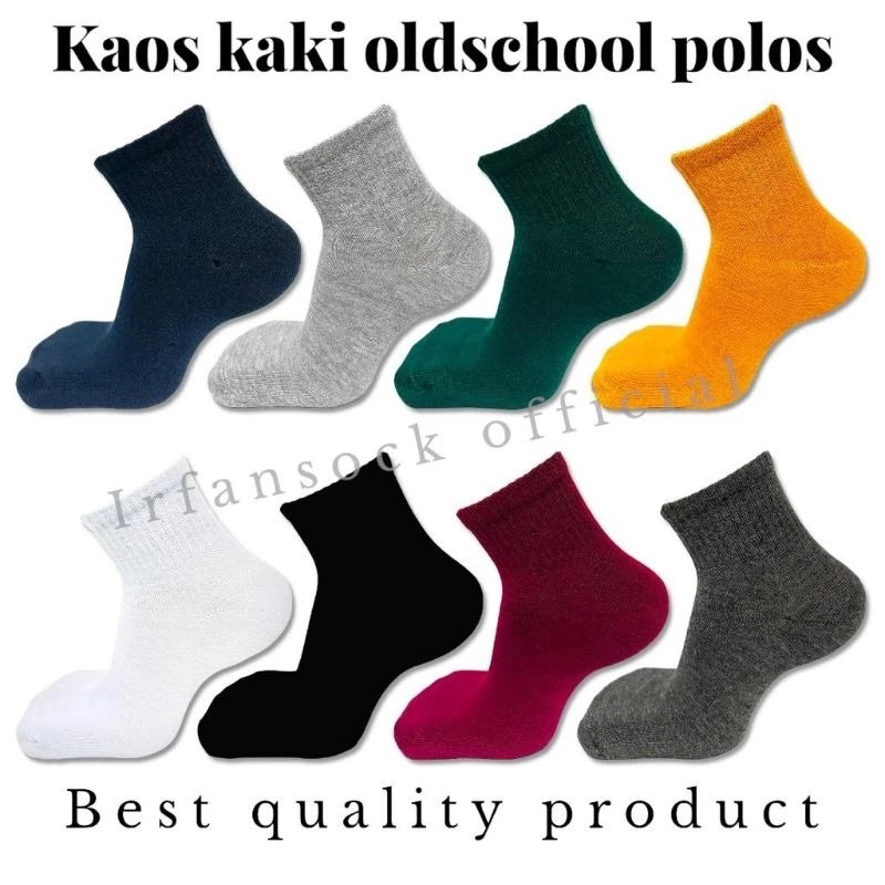 kaos kaki old school polos pendek - kaos kaki polos tebal premium