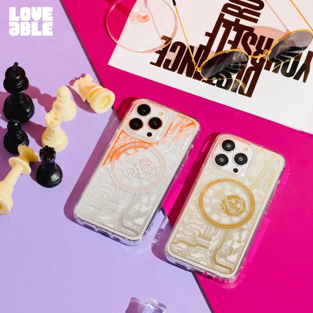 LOVEABLE Timemachine Magnetic Case - Hardcase/Cashing HP For iP 7 8 X XS XR XSMAX 11 12 13 14 PRO PROMAX Casing Handphone
