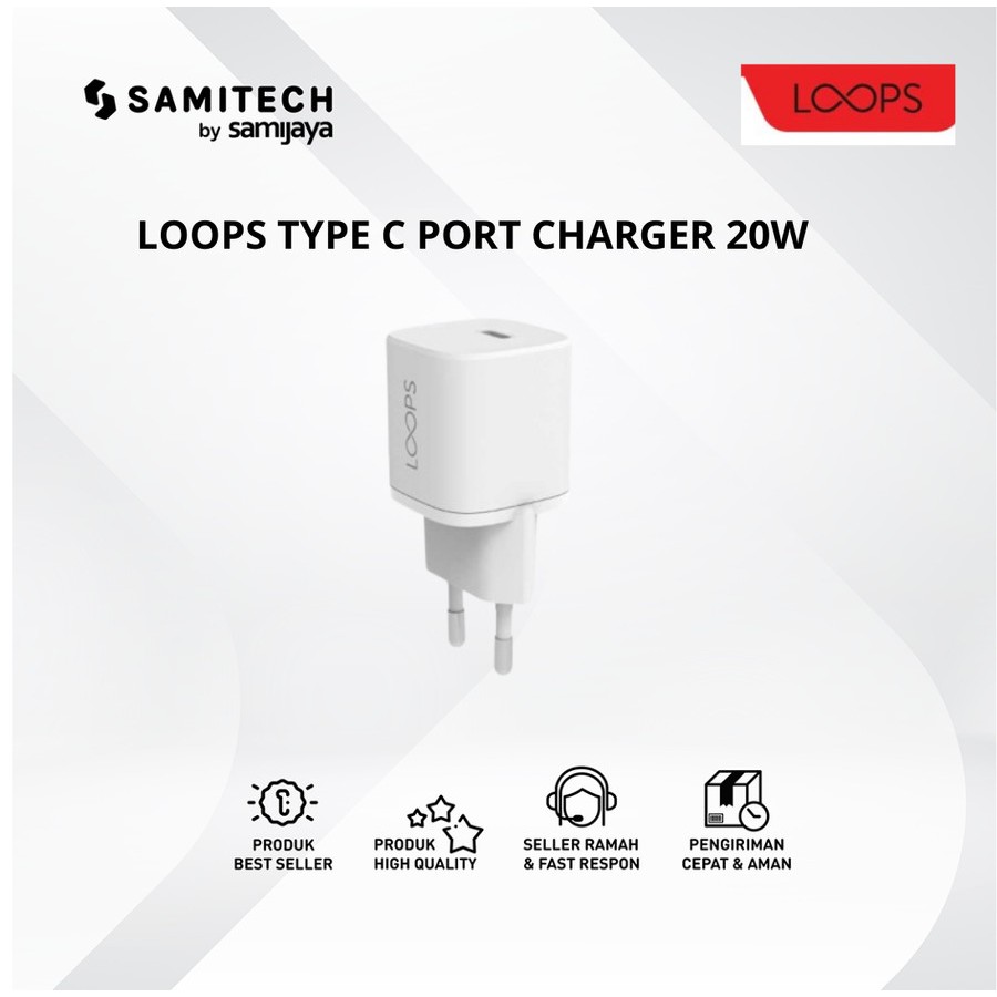 KEPALA ADAPTOR CHARGER LOOPS TYPE C PORT CHARGER 20W