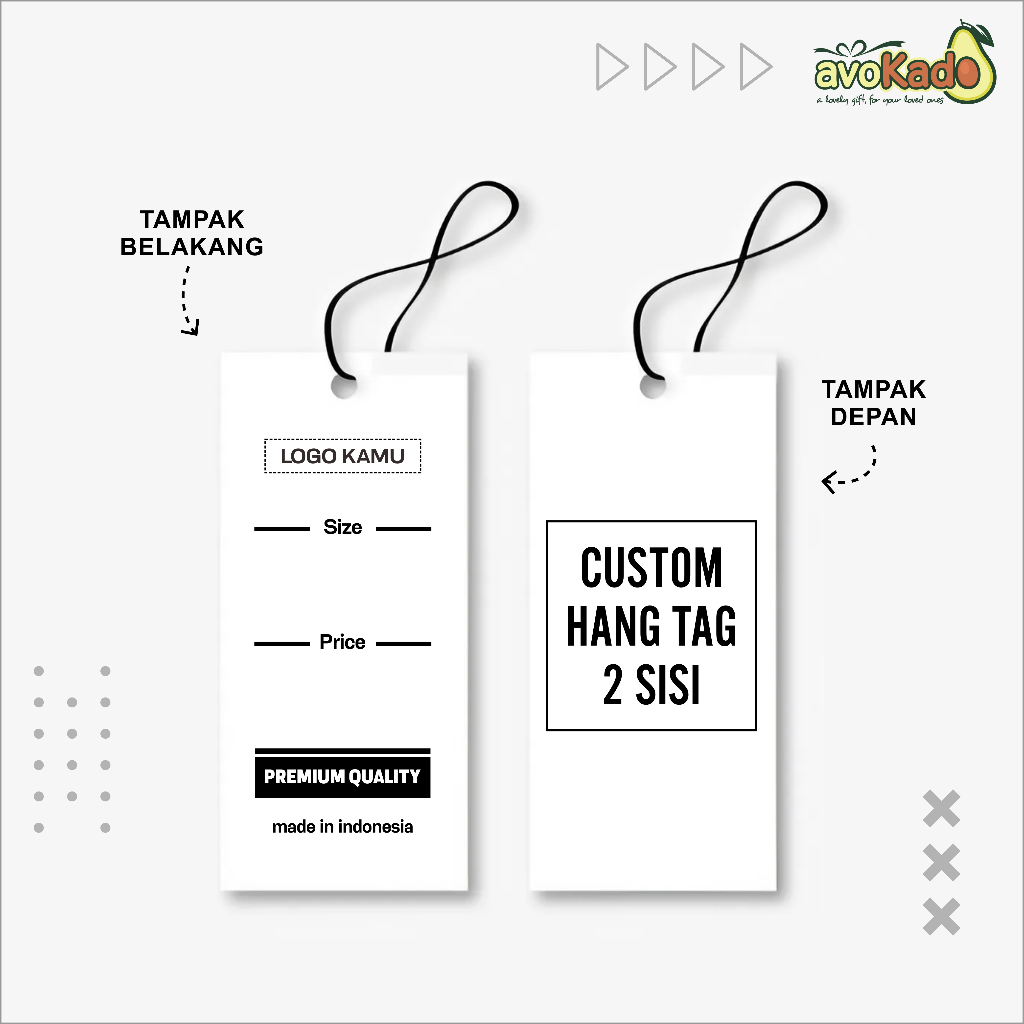 

Hang Tag Custom Big Size ( 2 Sisi ) + Tali Loppin