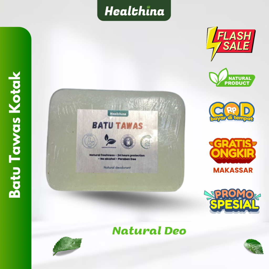 COD Makassar - Batu Tawas Kotak Alami Natural Penghilang Bau Ketiak Badan Penjernih Air