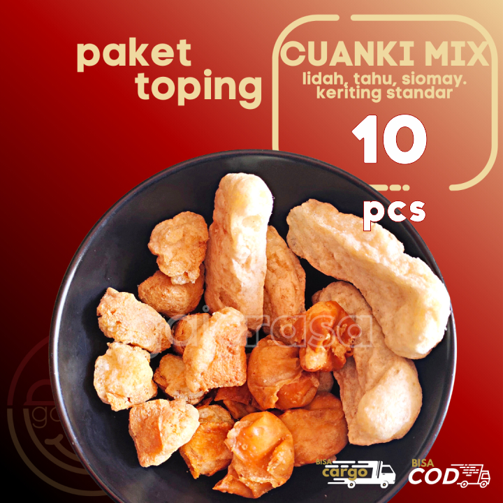 

Cuanki PAKET MIX total 10pcs Berisi LIDAH, SIOMAY TAHU atau KERITING STANDAR by GaiaRasa