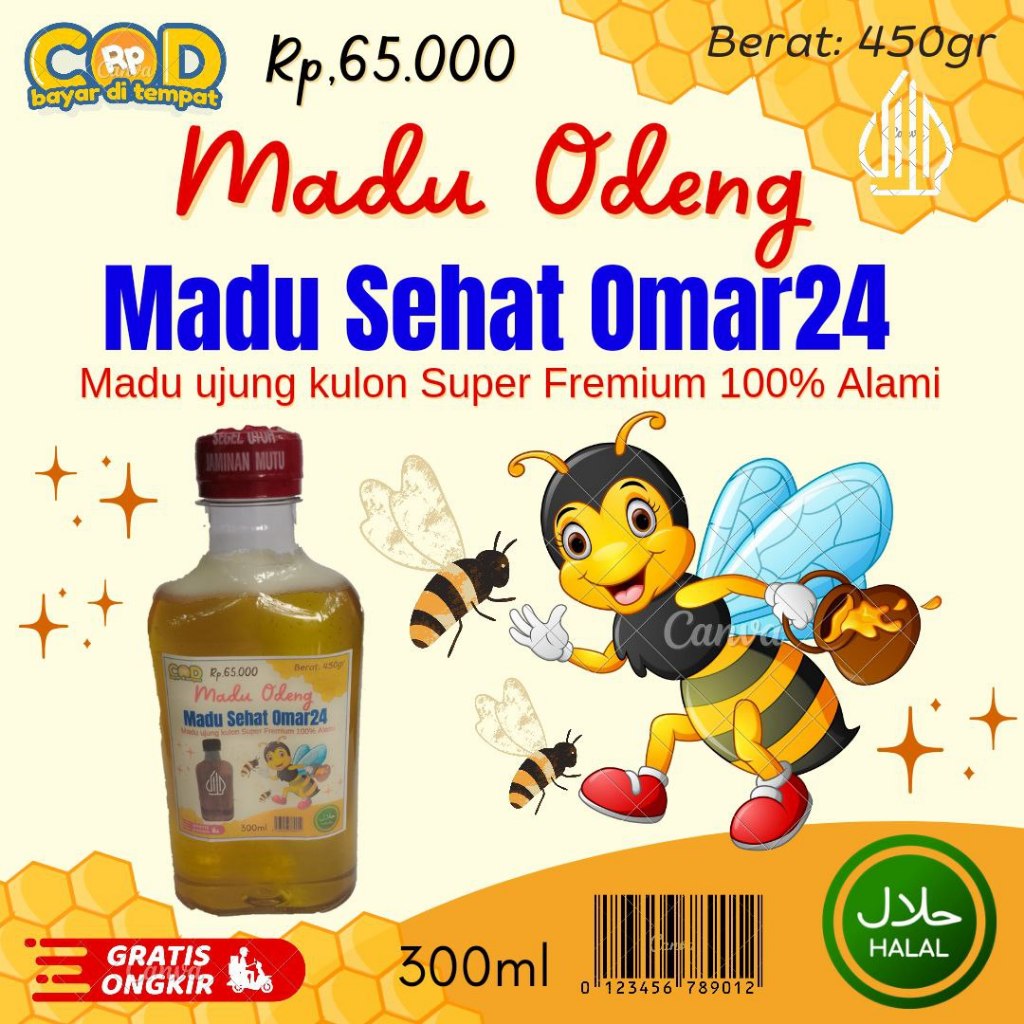 

[COD] Promo: Madu Odeng, Madu sehat omar24, 1botol 450gr, untuk menjaga daya tahan tubuh