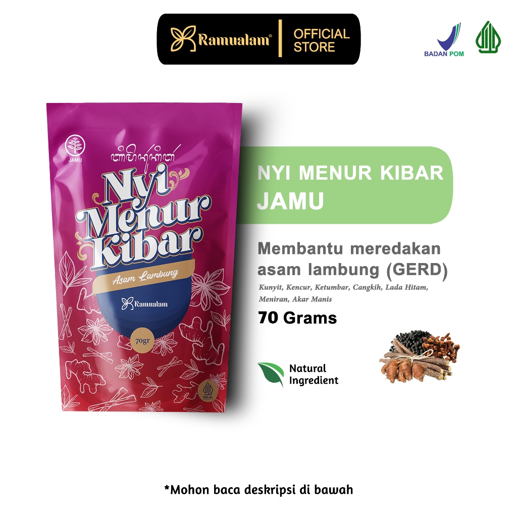 

Ramualam Nyi Menur Kibar 70 Gram - Untuk GERD Asam Lambung Minuman Herbal Kesehatan Pereda Gerd