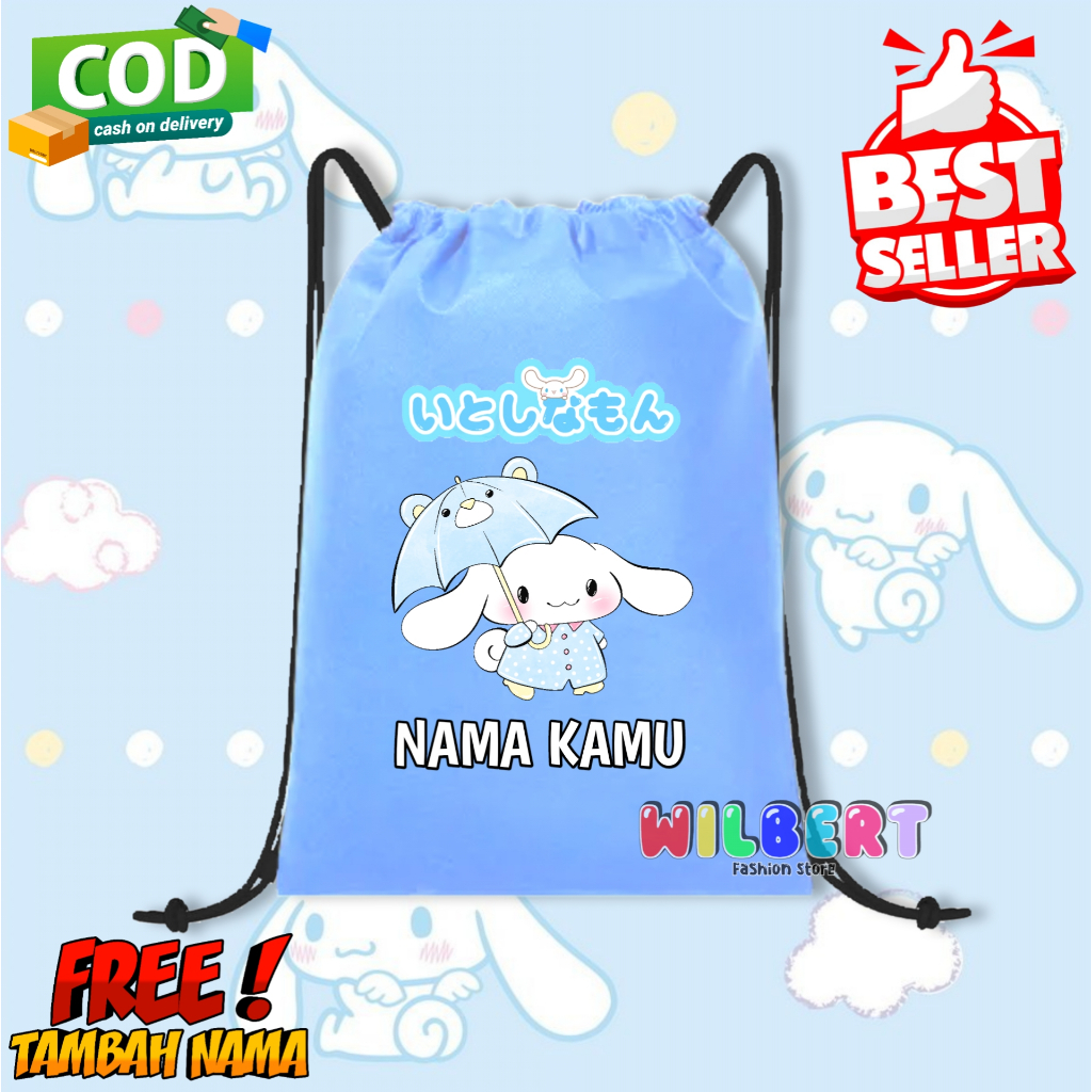 Tas Serut Anak Cinnamoroll / Tas Anak Ngaji Motif Cinnamoroll