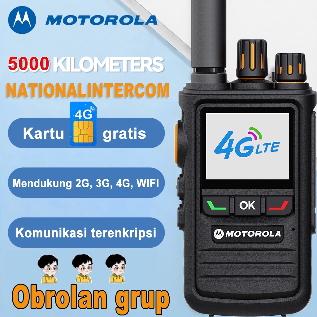 Aloevera12 Motorola Interkom Nasional Lkie-Talkie [Sim Gratis] 0 Kilometer 4G Wifi Two-Y Radio