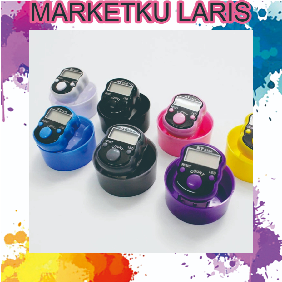 MKL - Tasbih Digital LED Mini Alat Hitung Jari Free Kotak Model Bulat R1188