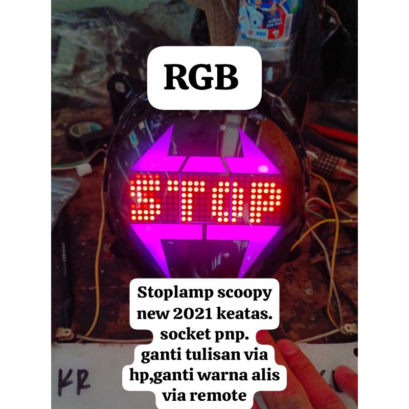 STOPLAMP SCOOPY NEW CUSTOM TEXT