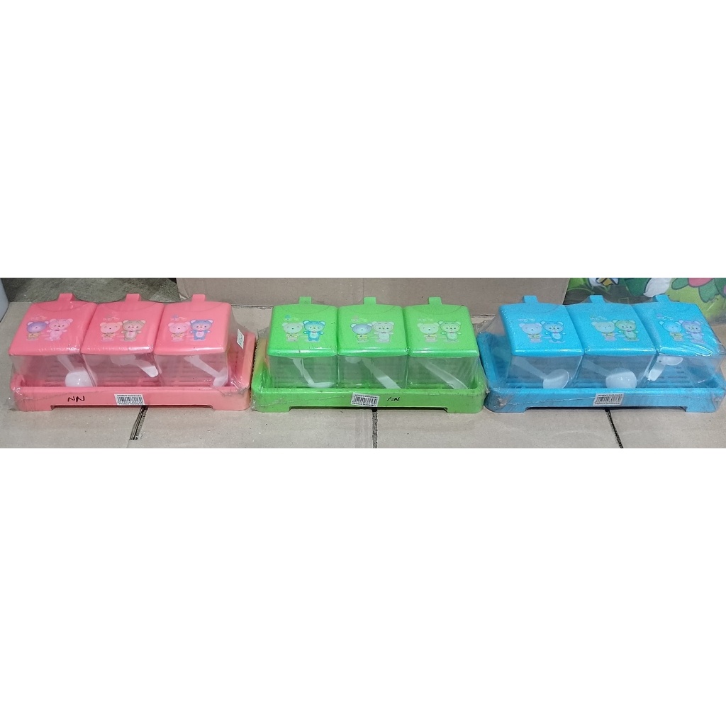 1 SET 3PCS Tempat bumbu - bumbu dapur KITCHENWARE / 3 Tempat bumbu Hommy Diana 2103 Warna Bervariasi