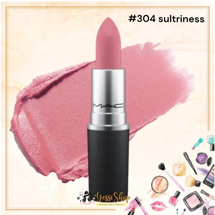 (CLEARANCE SALE) MAC Powder Kiss Lipstick Colour 304 Sultriness 3Gram Expired 31 agustus 2025