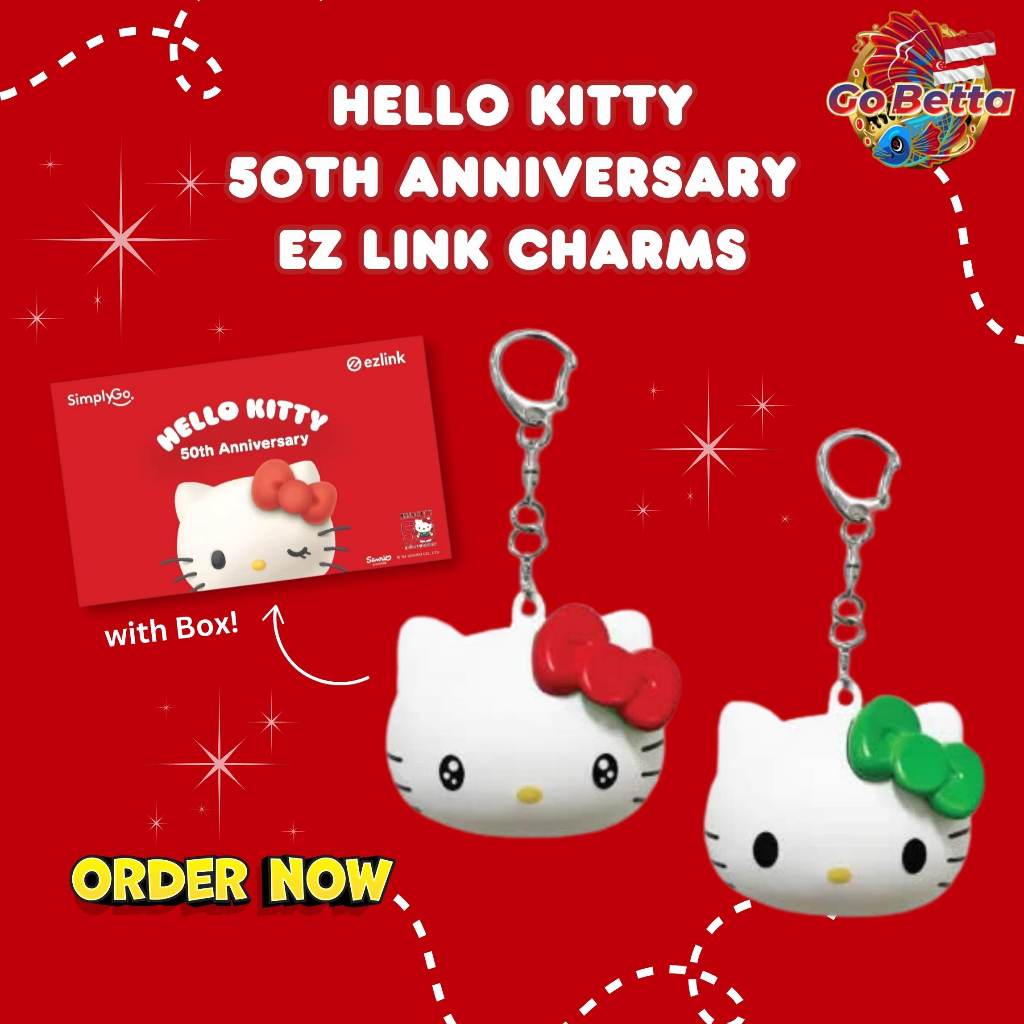 Sanrio Hello Kitty 50th Anniversary SimplyGo EZ-Link Charm (Set of 2 Charms) Sanrio Ezlink Charm San