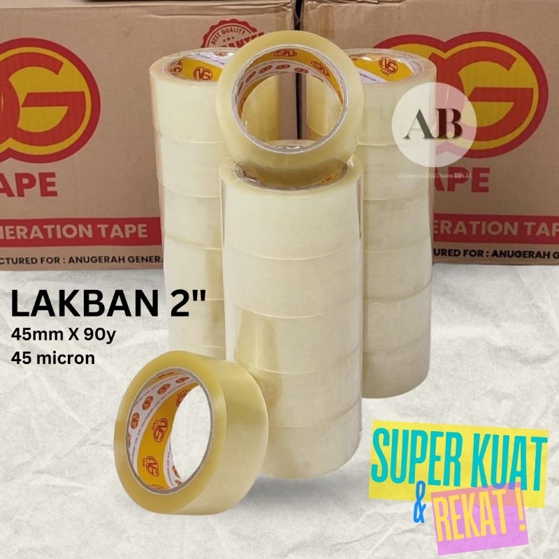 

Lakban 45mm 90yard Tebal 45 MICRON Plakban OPP Tape 2 inch Selotip