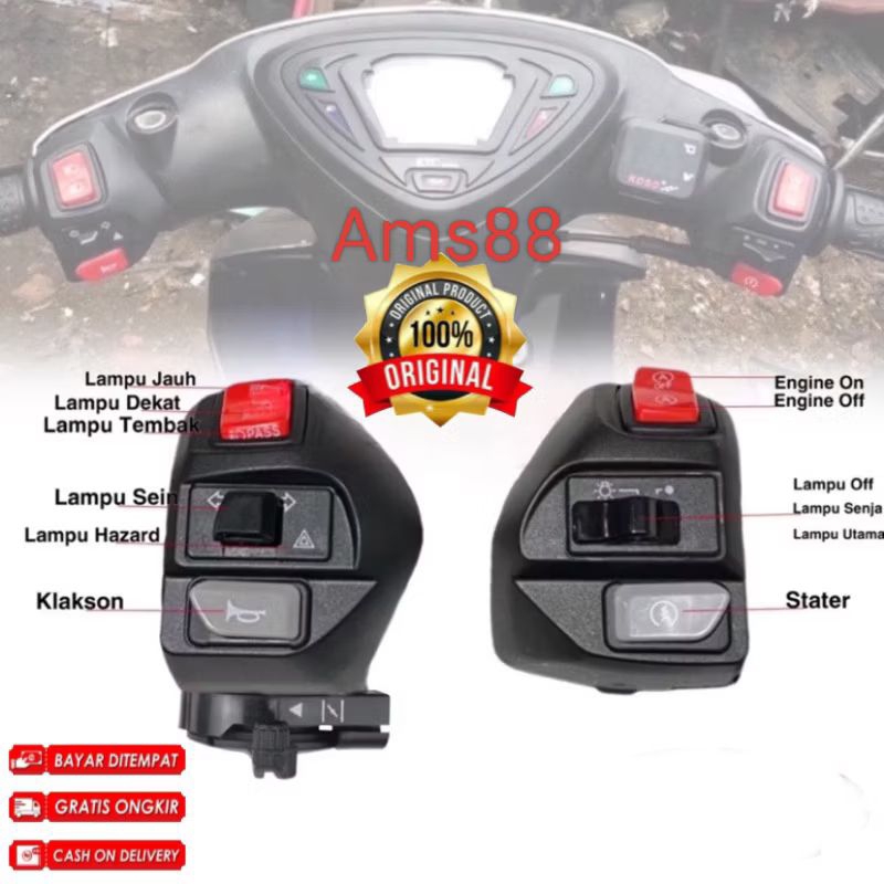 HOLDER SAKLAR HAZARD MOTOR MIO AEROX VIETNAM SET KIRI KANAN SAKLAR AEROX MIO SOUL MIO J MIO SPORTY M
