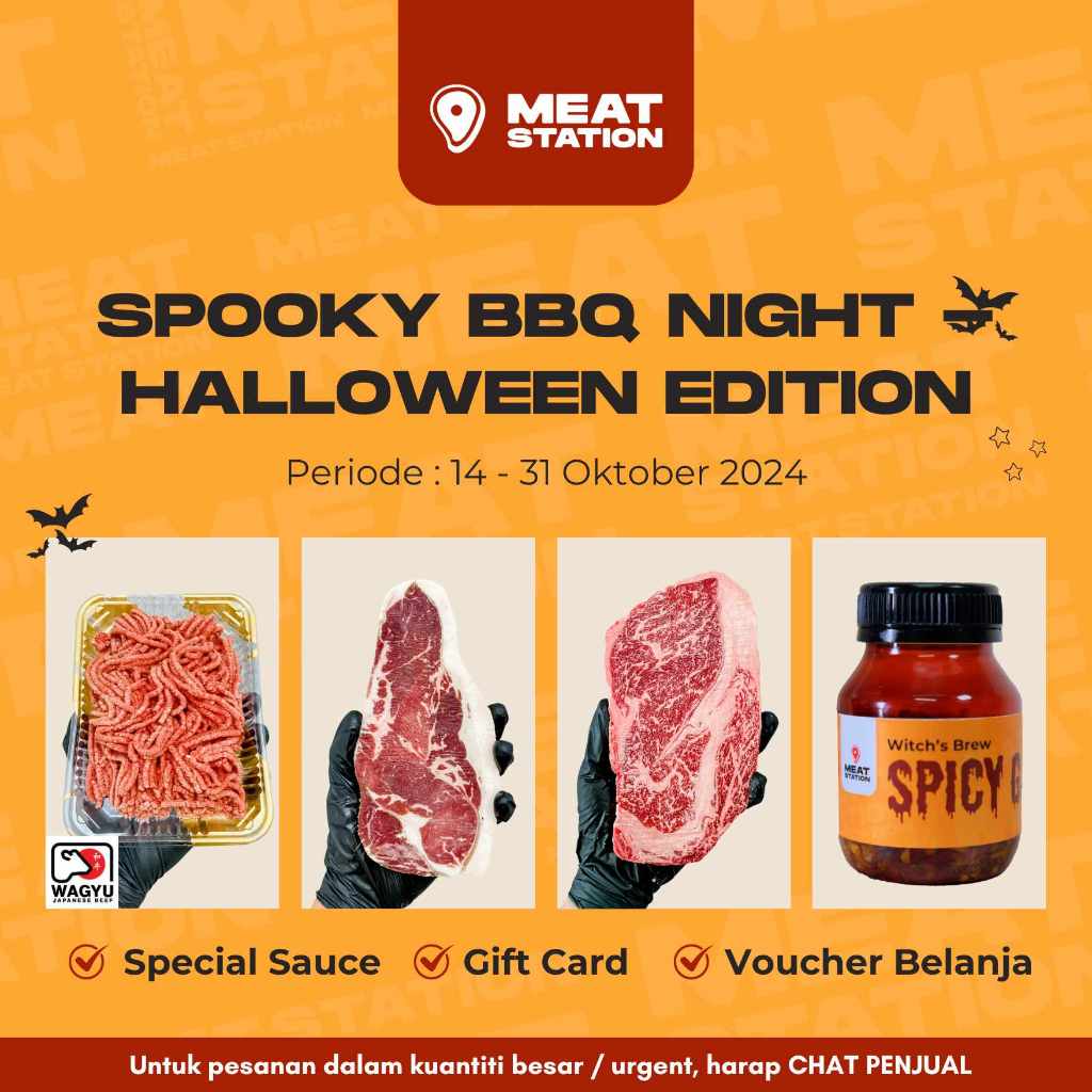 

Spooky BBQ Night - Halloween Edition/ Haunted Ribs/ Ghostly Sirloin / Batty Beef Patty