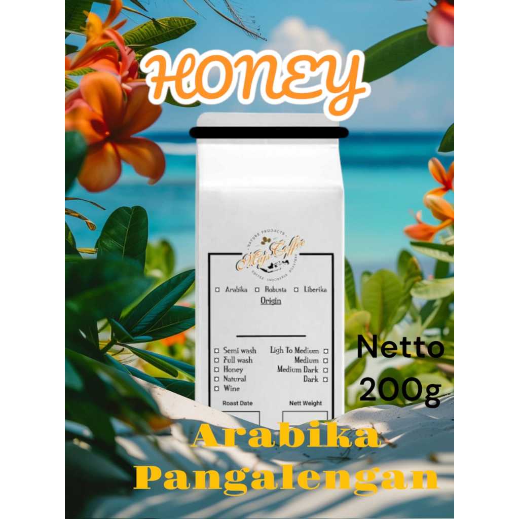 

biji kopi roasted arabika spesialty HONEY pangalengan 200g