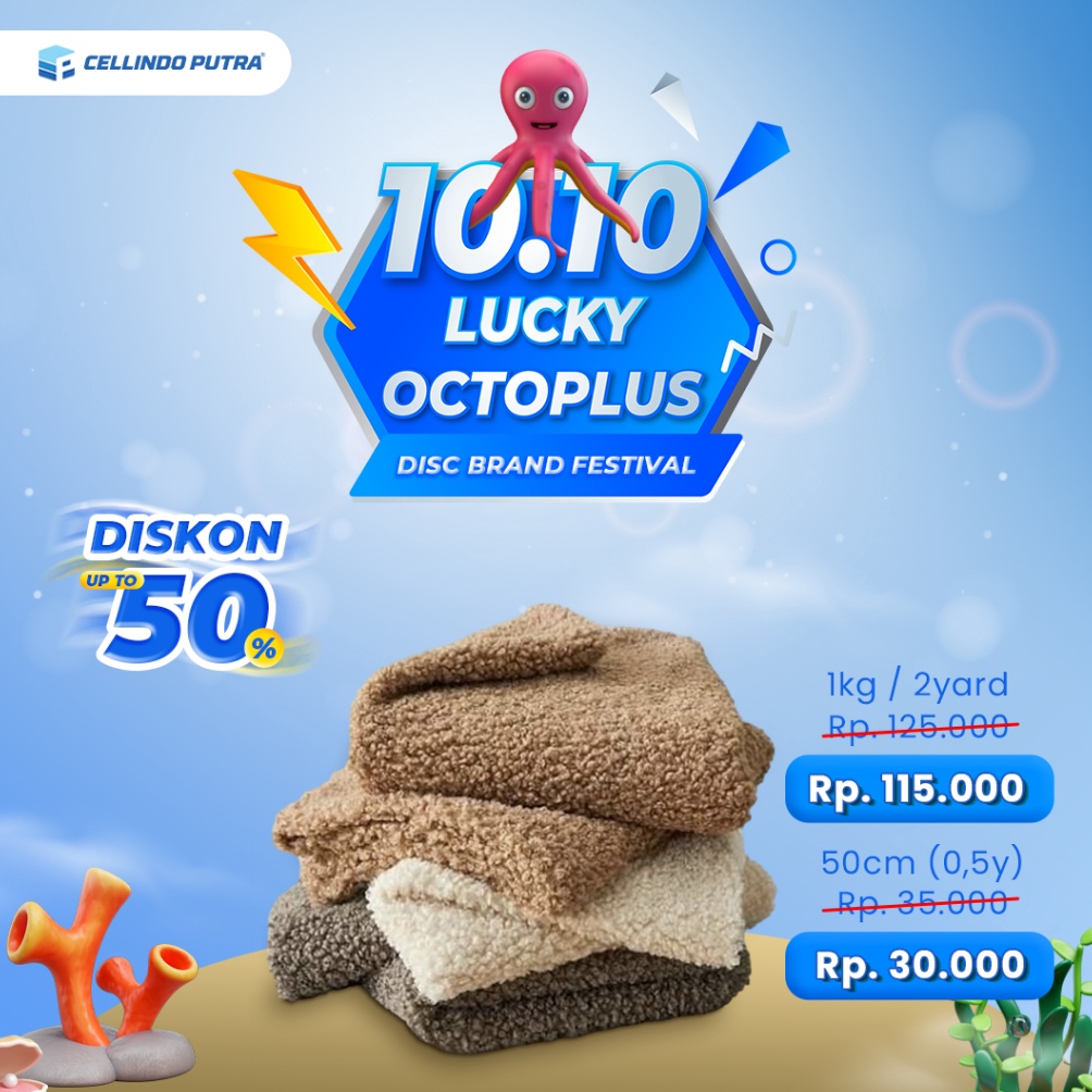 Cellindo Kain Sherpa Bulu Domba 2 Sisi Bahan Selimut Jaket Jual Per 5cm  Kiloan ART H9H6