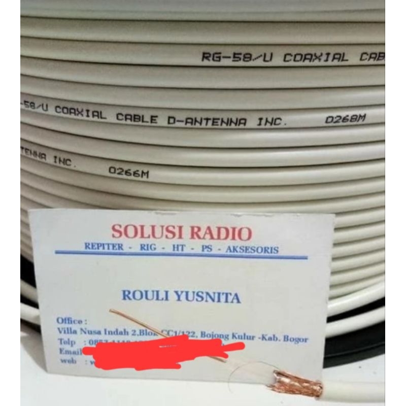 KABEL COAXIAL RG 58 50ohm METERAN RG-58 RG58 INNER TUNGGAL BERKUALITAS COCOK UNTUK  RIG HT CCTV