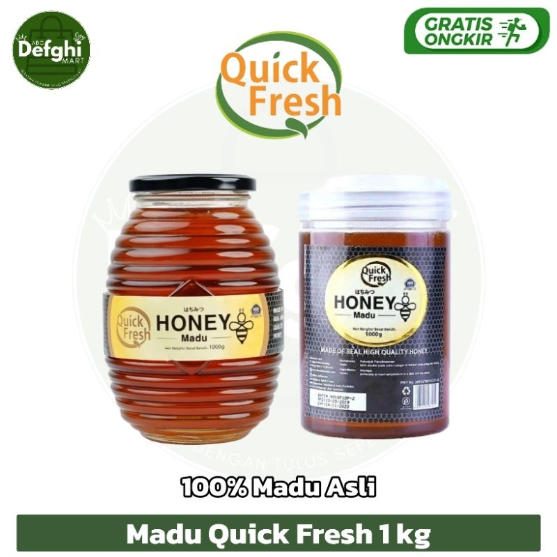 

Madu Murni Asli Quick Fresh 100% Pure Honey 1kg - Jar Kaca atau Bucket Plastik - Defghi Mart