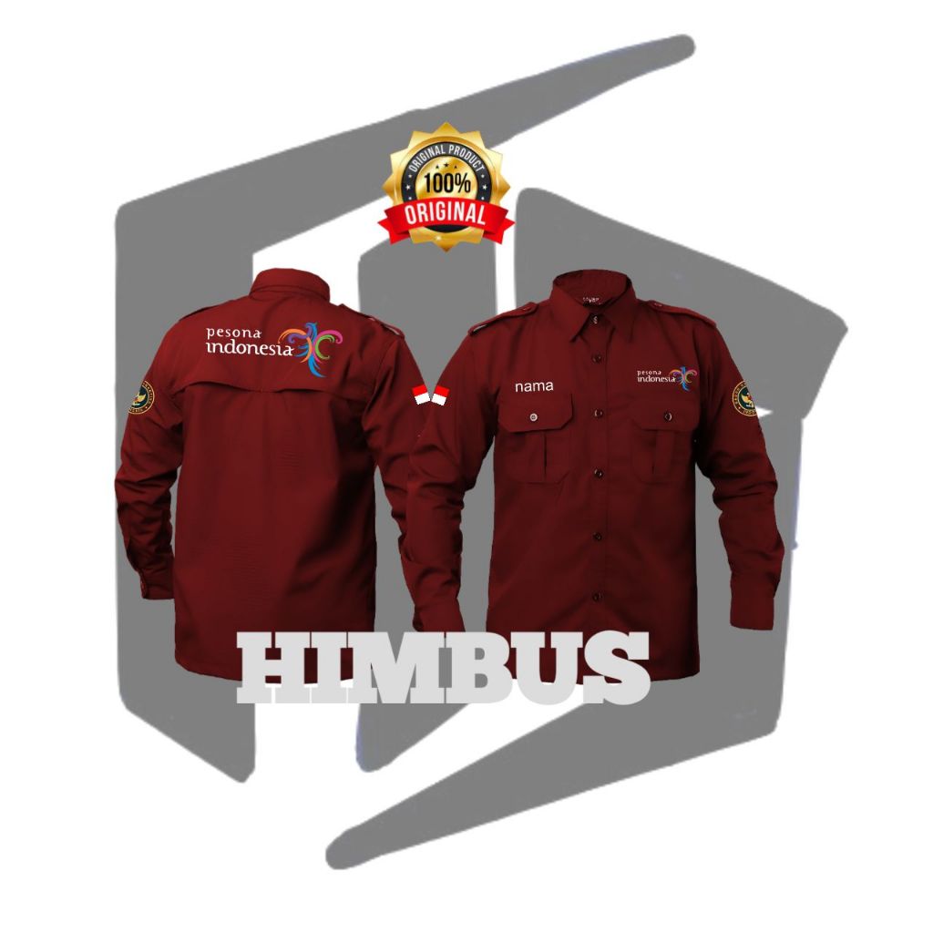 KEMEJA PDH PDL LENGAN PANJANG CUSTOM BORDIR PESONA INDONESIA KUALITAS TERBAIK KEKINIAN