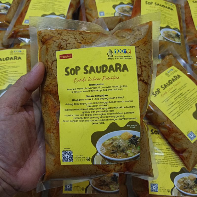 

Bumbu Giling Bumbu Sop Saudara Asli Enak Kemasan Stengah Kg (1/2 kg), Bumbu Sop Saudara Instan, Bumbu Sop Saudara Kemasan Praktis, Oleh-Oleh Khas Makassar