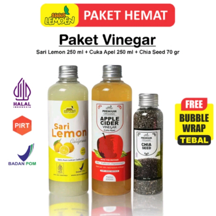 

Paket Diet Detox Cuka Apel Sari Lemon Madu Chia Seeds by Suur Lemoen