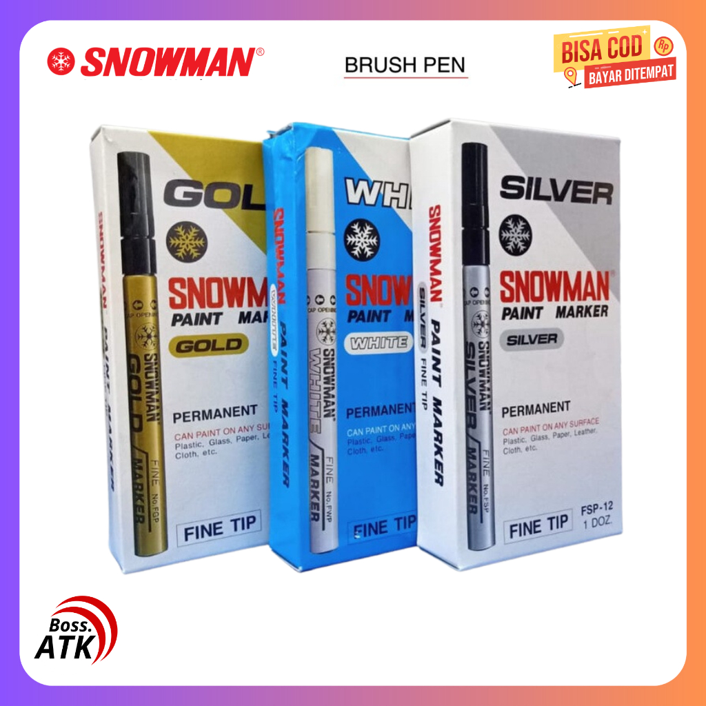 

Spidol Snowman Paint Marker Warna White Gold Silver Harga 1 Pcs
