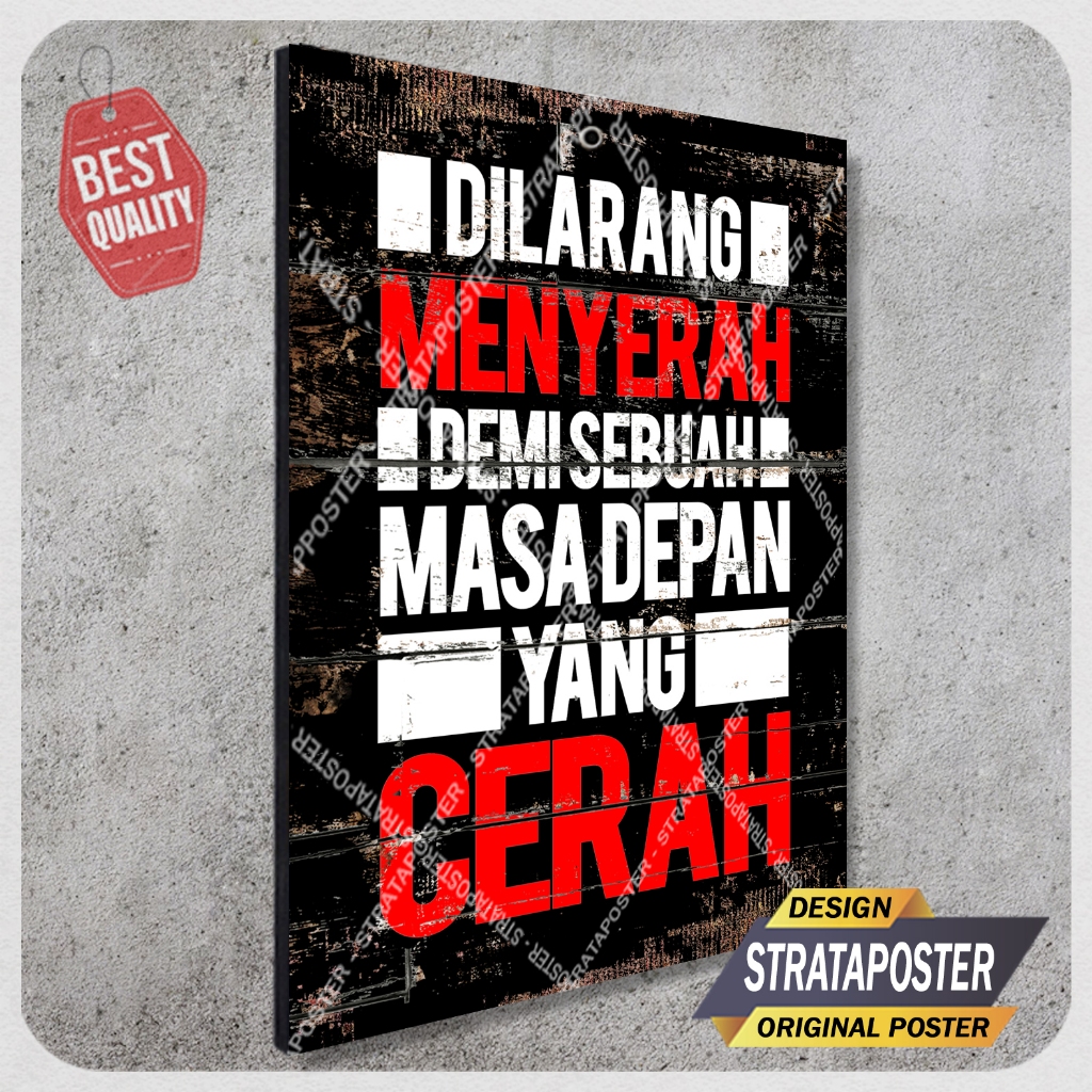 Dekorasi kamar pria Katakata motivasi dinding Poster aesthetic