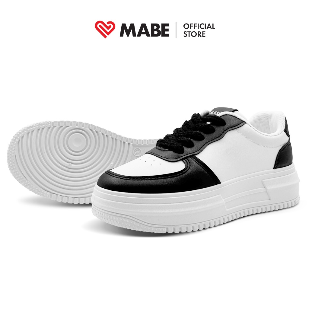 MABE Lisa Sepatu Sneakers Wanita Sport Shoes Putih Hitam Kerja Kasual Korea Black White