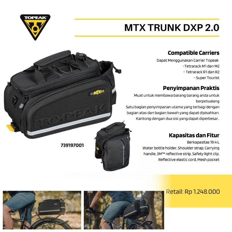 carrier bag topeak MTX TRUNK DXP 2.0 tas topeak tas sepeda