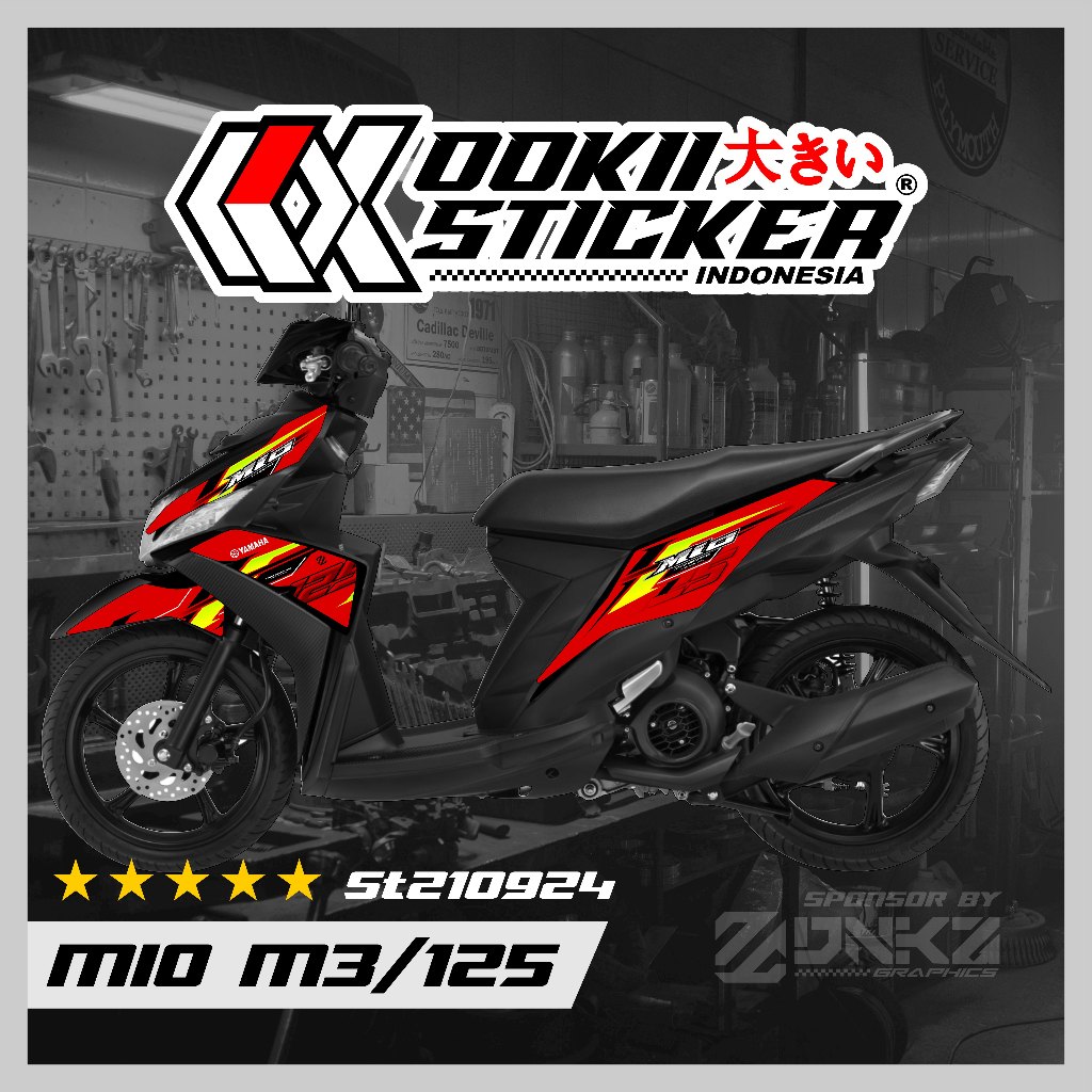 Stiker Mio M3 Terbaru Decal Striping Standar Original Stiker Mio Z 125 Variasi Racing ST210924 Berku