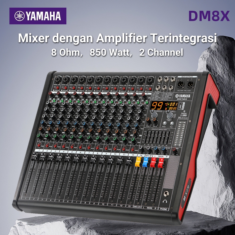 yamaha/DM8X power mixer 8Ohm 850 wattx2,mixer power amplifier 7jalur equalizer,Bluetooth,99DSP,48V