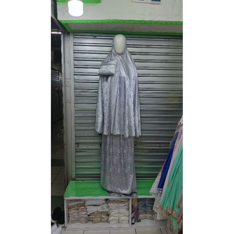 mukena sutra jaquart premium motif 2in1