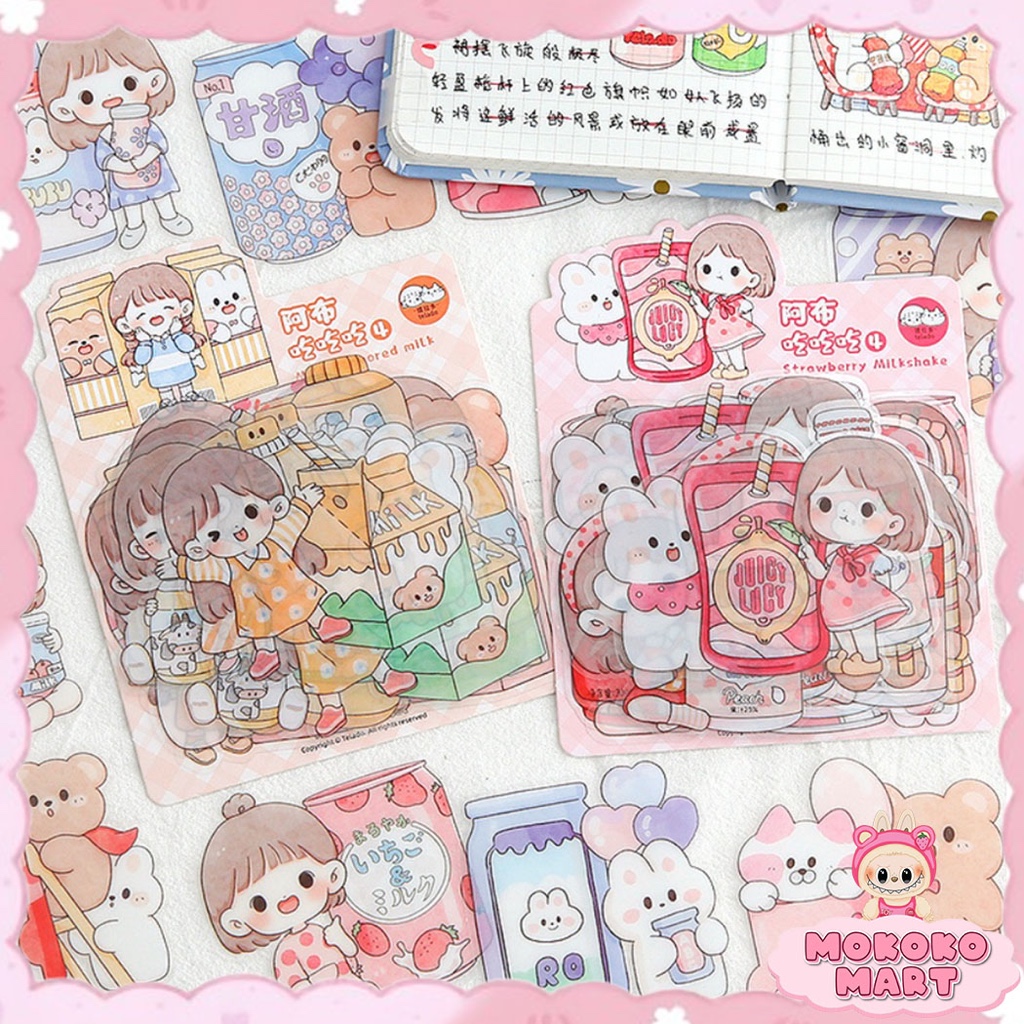 MM Sticker Aesthetic Pack Buku Diary Stiker Buku Edisi Milk Stiker Mainan Anak Sticker Dekorasi DIY