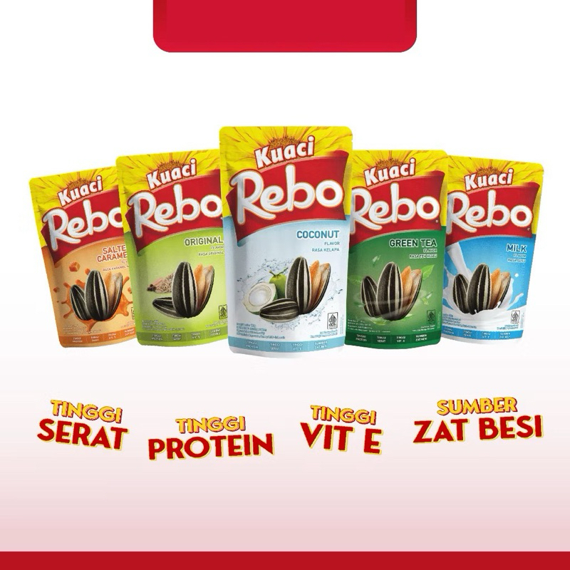 

Rebo Cemilan Kuaci Biji Bunga Matahari 140GR