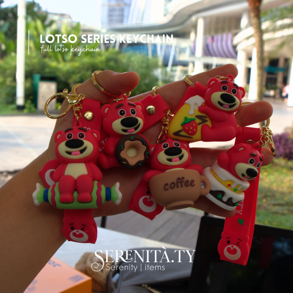 SERENITA.TY | Lotso Keychain | Toy Story Cartoon | Ganci Kartun | Key Chain Friendship | Kids Items 
