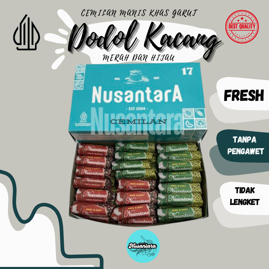 

Dodol Nusantara Kacang Hijau dan Merah/Oleh-oleh Khas Garut/Cemilan Manis