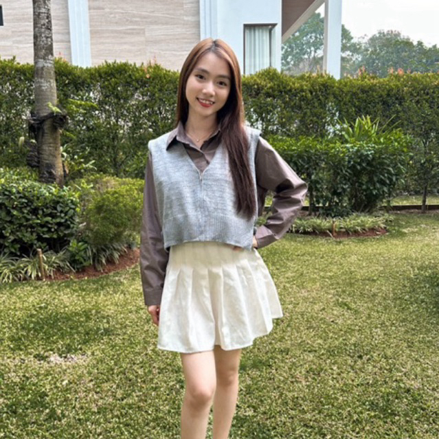 Camellia Blouse Vest 2in1 | Korean Vest