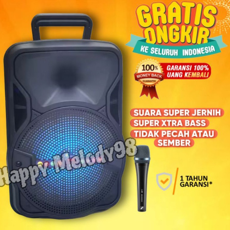 Keluaran Terbaru D Spekaer Bluetooth Karaoke Ukuran Besar Extra Bass Free Mic Salon Aktif Jumbo Subw