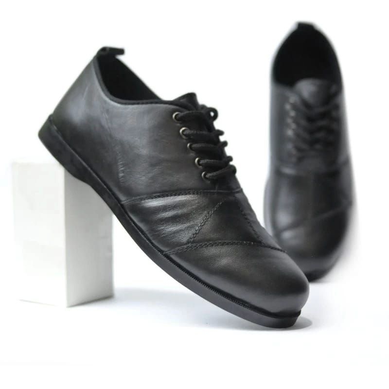 Sepatu pansus pria low pantofel formal kerja kantor pria keren modis casual trendy kulit sapi
