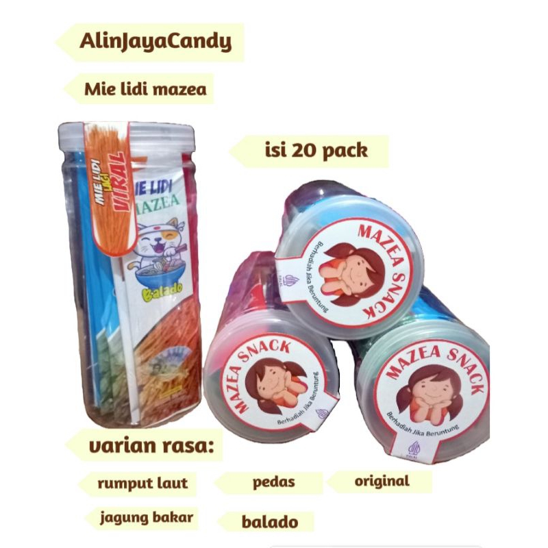 

Mie lidi mazea berhadiah / Snack mie lidi viral isi 20 pack (toples)