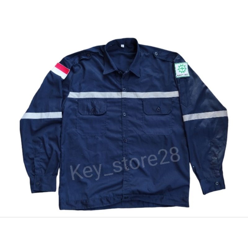 Baju Kerja Atasan Safety Wearpack K3 Lengan Panjang NAVY