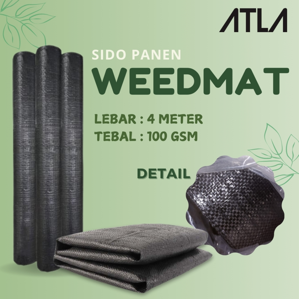 Mulsa Weedmat Hitam 4 Meter 1 Roll Cover Ground Plastik Terpal Penutup Tanaman Rumput Weed Mat Contr