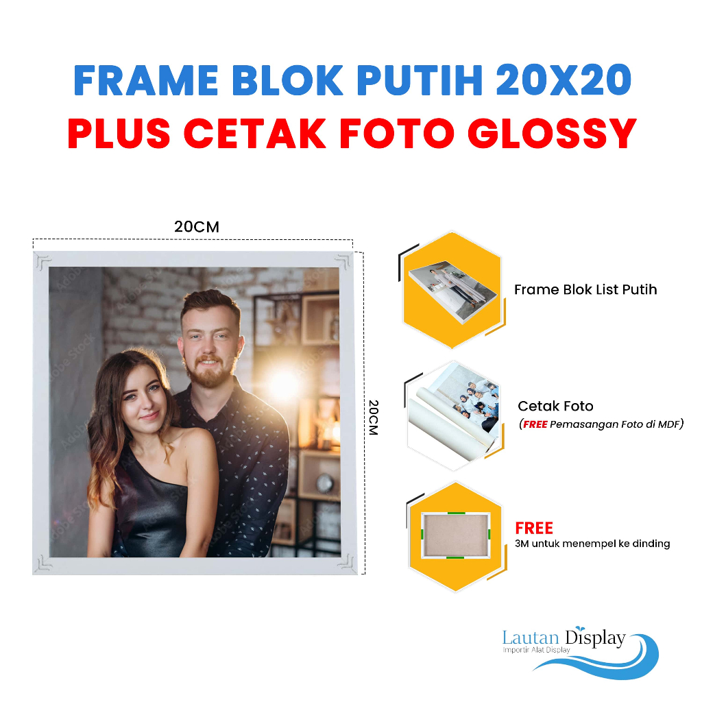 Cetak Foto + Bingkai Cuci Poto Pigura Photo Wall Frame Blok Figura Nikahan Newborn Pre Wedding Wisud