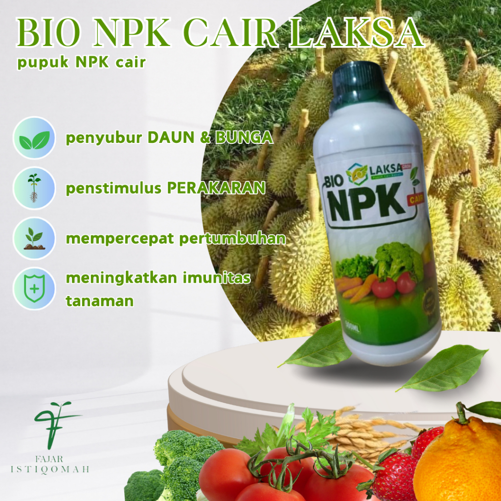 BIO NPK CAIR LAKSA Pupuk PELEBAT isi 500 ML, pupuk buah durian, pupuk penyubur buah dan daun, pupuk