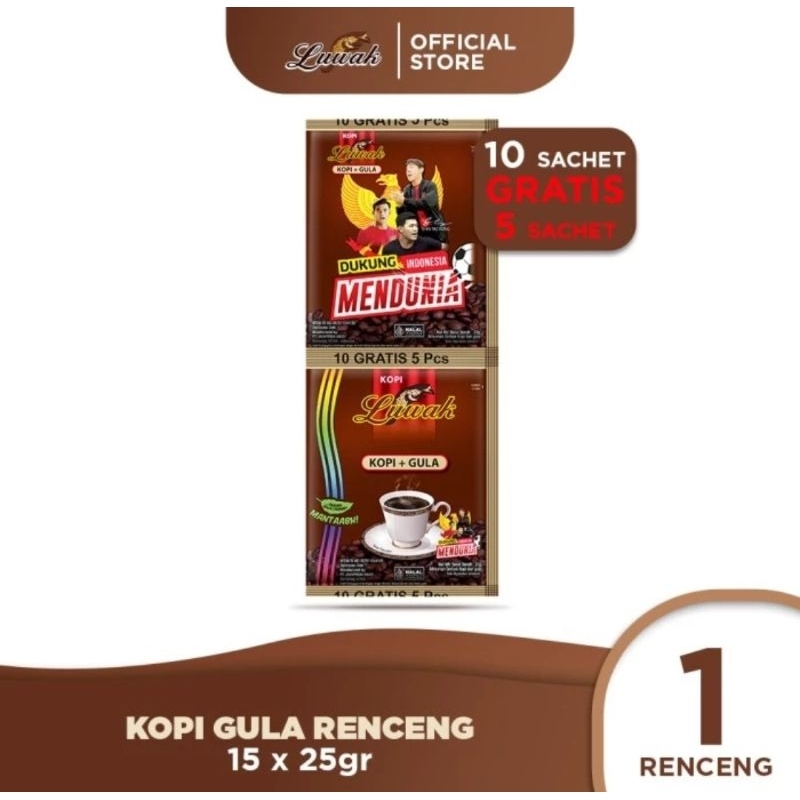 

Luwak kopi gula | 15 sachet @ 25 gr