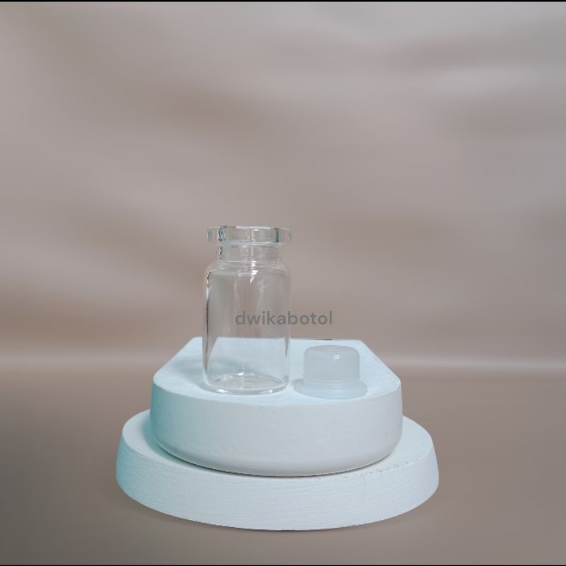 Botol kaca Vial 5ml tutup plastik sumbat